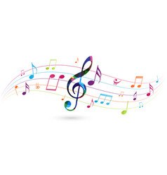 Colorful music notes Royalty Free Vector Image