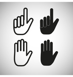 Paper Hand Cursor Pointing icon Royalty Free Vector Image