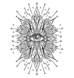 Eye boho design outline eyes symbols Royalty Free Vector