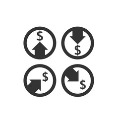 Dollar increase decrease icon money symbol with Vector Image