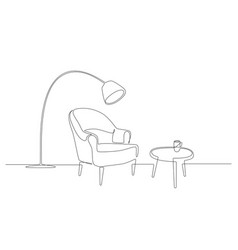 Continuous one line drawing armchair Royalty Free Vector