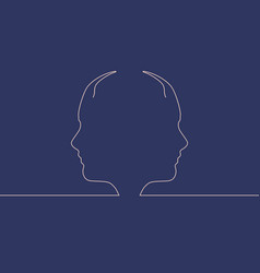 Dual face portrait Royalty Free Vector Image - VectorStock