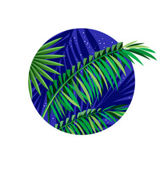 Green Tropical Leaves Frame Copy Space Royalty Free Vector