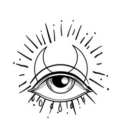 Blackwork tattoo flash eye providence masonic Vector Image