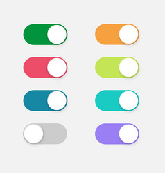 On and off toggle switch buttons material design Vector Image