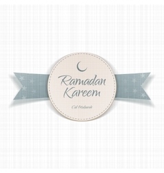 Ramadan kareem eid mubarak textile label vector