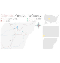 Map of montezuma county in colorado Royalty Free Vector