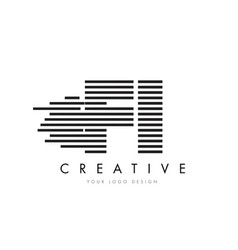Fi f i zebra letter logo design with black Vector Image