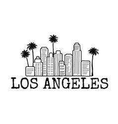 Los angeles symbol line drawing with palm tree Vector Image