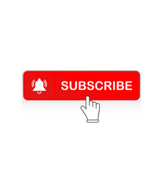 Red subscribe button with mouse pointer and Vector Image