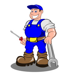 Smiling mechanic man Royalty Free Vector Image