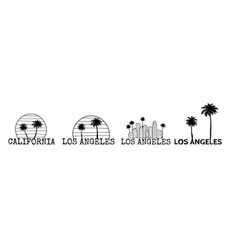 Los angeles symbol line drawing with palm tree Vector Image