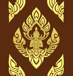 Beautiful Thai art pattern on red background Vector Image