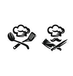 Chef hat with kitchen utensils Royalty Free Vector Image