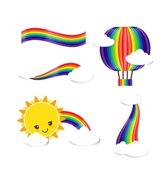 Sun rainbow and cloud 002 Royalty Free Vector Image
