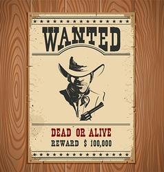 Wanted poster with wild west decoration western Vector Image