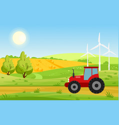 Isolated rural farm landscape Royalty Free Vector Image