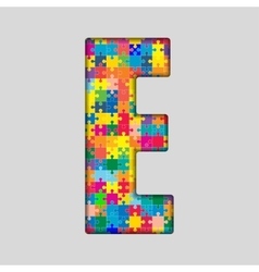 Color puzzle piece jigsaw letter - l Royalty Free Vector