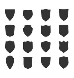 Shield shape icons set black label signs isolated Vector Image