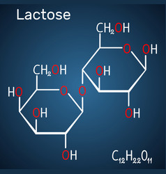 Lactose milk sugar molecule it is disaccharide Vector Image