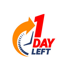 1 day to go last countdown icon one day go sale Vector Image