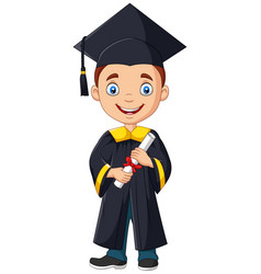 Cartoon little kids celebrate their graduation on Vector Image