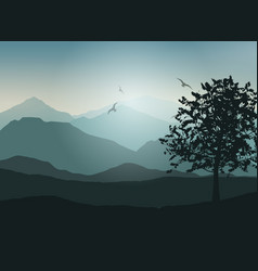 Wild mountain landscape design Royalty Free Vector Image