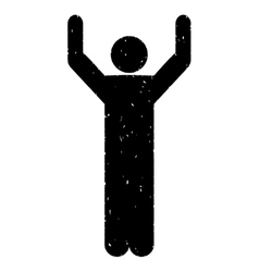 Hands Up Pose Grainy Texture Icon Royalty Free Vector Image