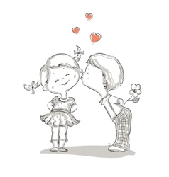 Children Kissing Sketch Vector Images 55