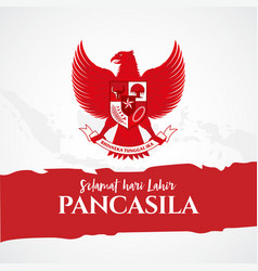 Selamat hari lahir pancasila translation happy Vector Image