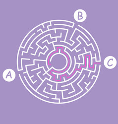 Labyrinth shape design element three entrance Vector Image