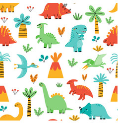 Cute dinosaur cartoon Royalty Free Vector Image