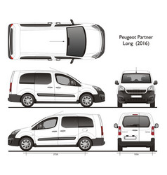 Peugeot partner passenger van l1h1 and l2h1 2016 Vector Image