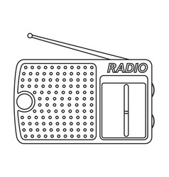 Black and white old radio silhouette Royalty Free Vector