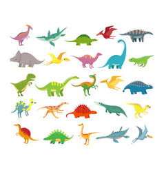 Cute badinosaurs dragons and funny dino Royalty Free Vector