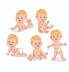 Baby characters in different activity child Vector Image