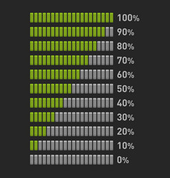 Color progress bar set on dark background Vector Image