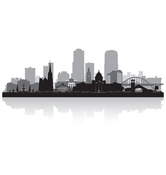 Little rock arkansas city skyline silhouette Vector Image