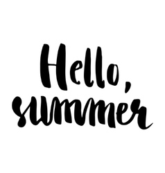 Hello july lettering print Royalty Free Vector Image