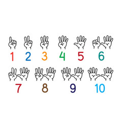 Kids Hands Gesture Numbers Vector Images (over 120)