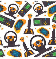 Vintage monochrome video game seamless pattern Vector Image