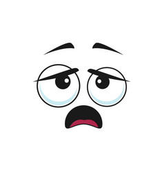 Bored emoticon expression isolate puzzled emoji Vector Image