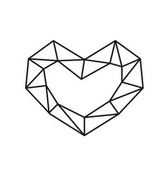 Geometric symbol heart shape frame Royalty Free Vector Image