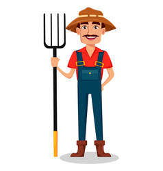 Farmer cartoon character Royalty Free Vector Image