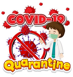 Poster design for coronavirus theme with doctor Vector Image