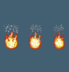 Pixel art smoke animation frames for game design Vector Image