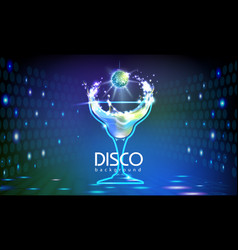 Neon disco cocktail party background Royalty Free Vector