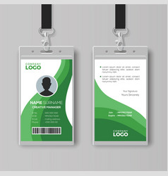 Green graphic id card design template Royalty Free Vector