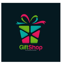 Gift shop logo design concept template colorful Vector Image