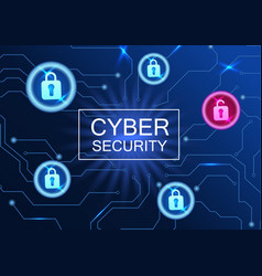 Cyber security banner anti-virus network hacking Vector Image